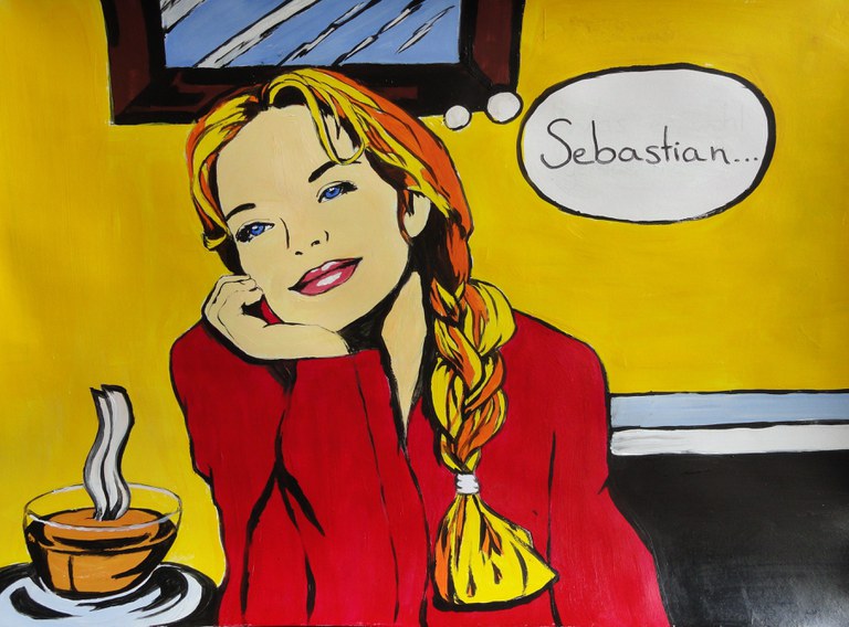 Grosmüller, Sebastian, 'Sebastian', Acryl auf Papier, Malerei im Stil der Pop-Art, Q12, 2012