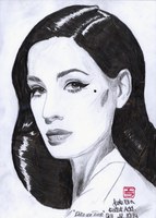 Jurk, Ella, Portrait Dita von Teese, Zeichnung color, Q11 Kunst Additum, 2015