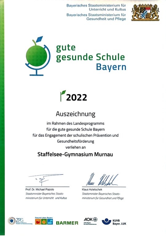 gute gesunde Schule Bayern, SGM, 2022