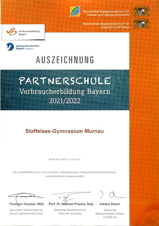 Partnerschule Verbraucherbildung Bayern